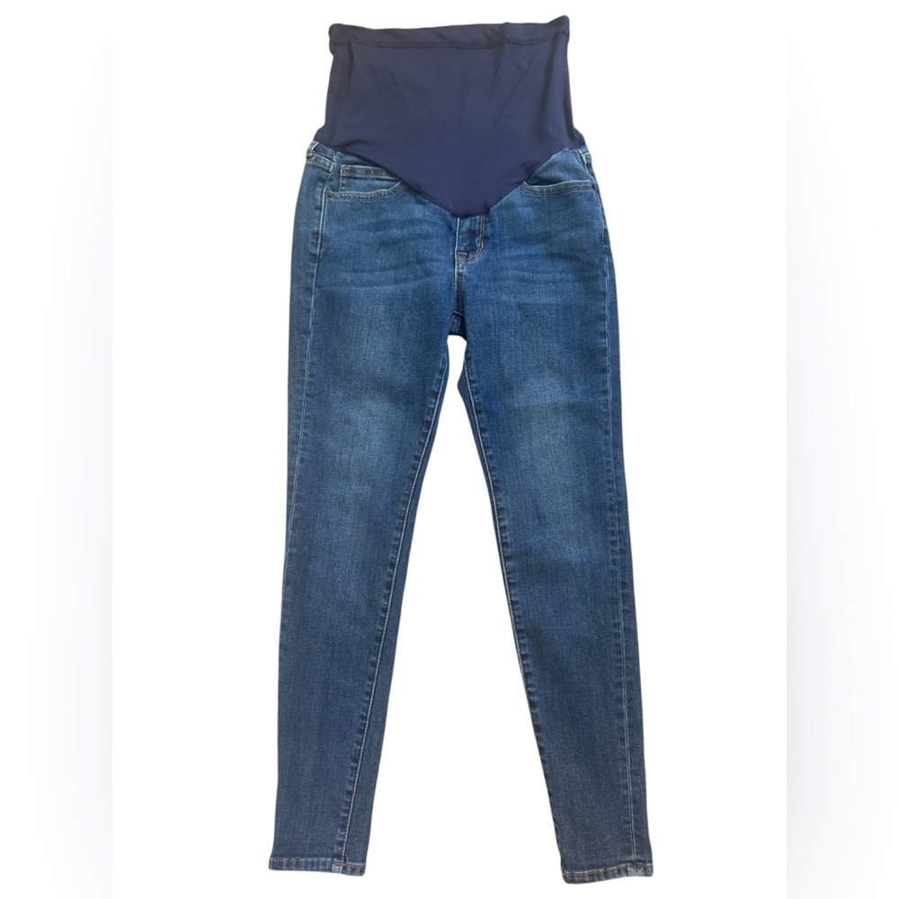 PinkBlush Over the Belly Maternity Skinny Jeans Medium Wash Blue Size 25
